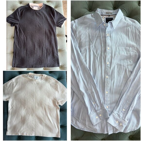 3 Men's Denim & Flower and Cactus Man Shirt Bundle Size Medium M Ricky Singh - Picture 1 of 12